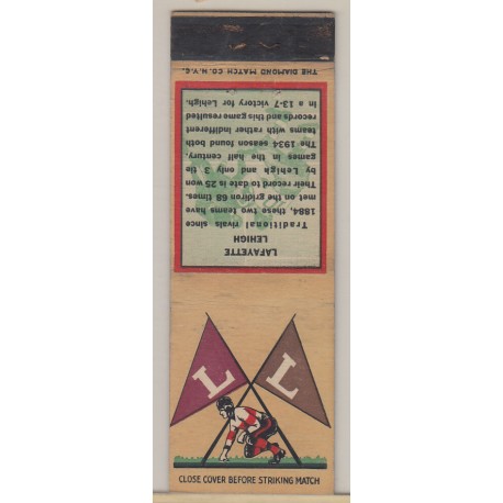 1935 Diamond Matchbook College Rivals - Lafayette vs. Lehigh - Tan