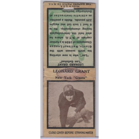1935 Diamond Matchbook- Leonard Grant